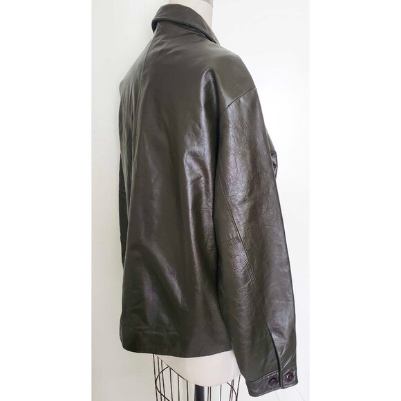 Vintage Gap Mens 90s Genuine Leather Jacket L - Picture 7 of 10